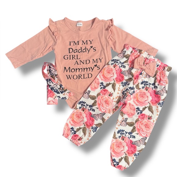 Other - Baby Girl “Daddy’s Girl & Mommy’s World” outfit NWOT